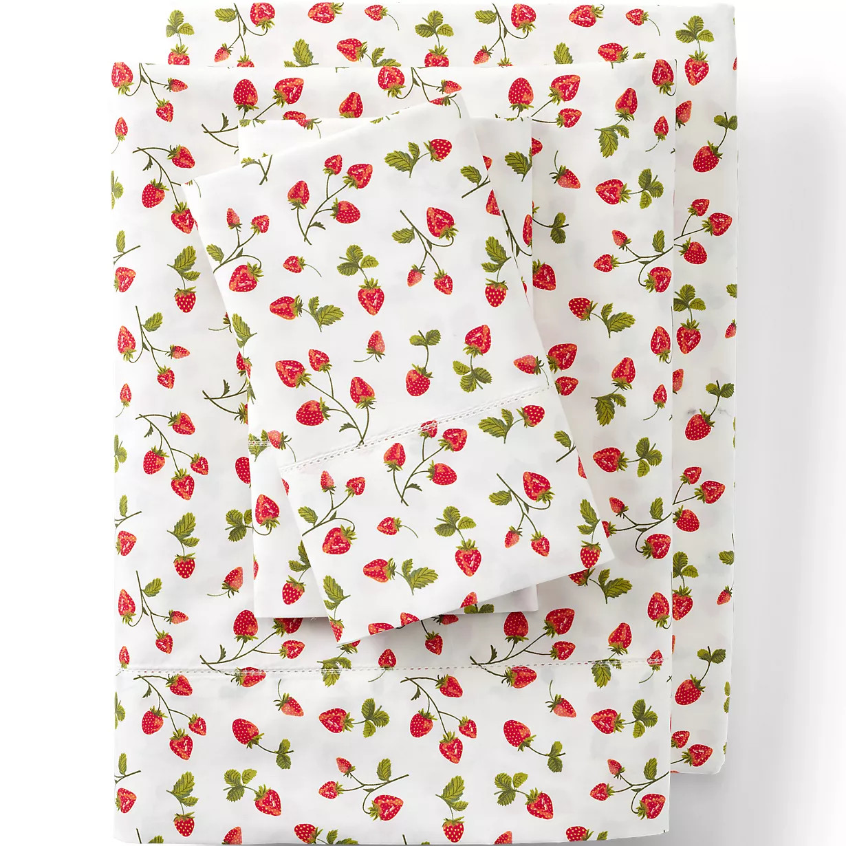 300 Thread Count Cotton Smooth Percale Bed Sheet Set | Lands' End (US)