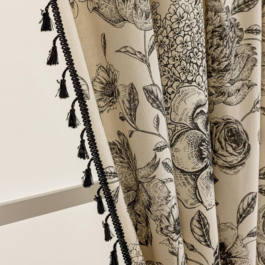 F-CHU Boho Curtains for Living Room 96 Inch Length French Country Floral Drapes Farmhouse Rustic ... | Amazon (US)