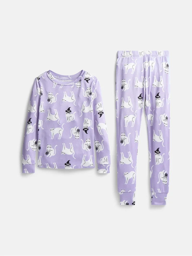 Halloween Girls' Tight Fit Long Sleeve Top and Pants Pajama Set from Way to Celebrate, 2-Piece, S... | Walmart (US)