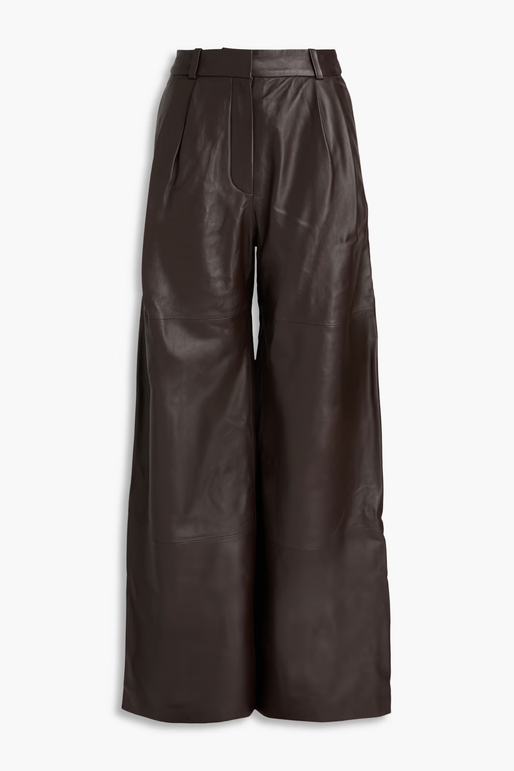 Pleated leather wide-leg pants | The Outnet (APAC)