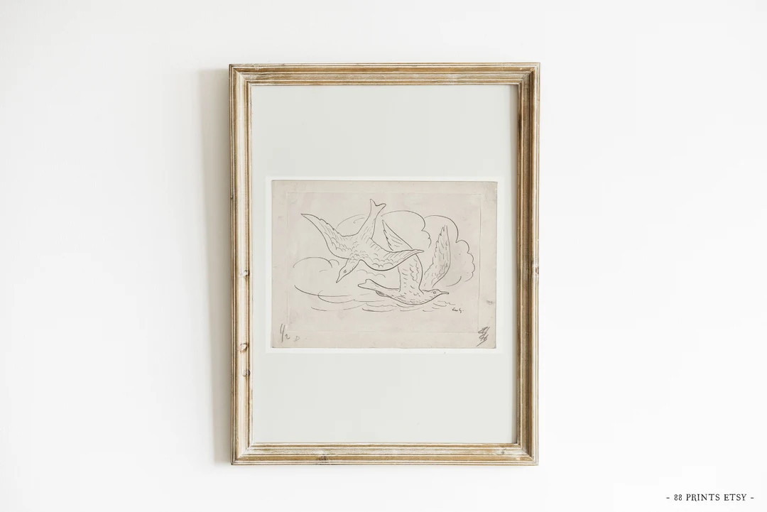 Vintage Birds Print, Vintage Valentine's Day Decorations, Vintage Valentine's Day Wall Art, Valen... | Etsy (US)