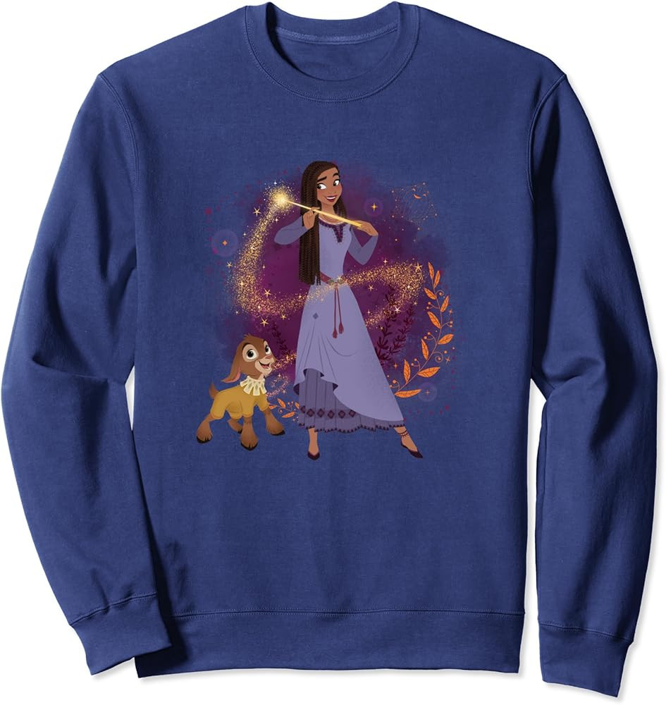 Disney Wish Asha & Valentino Vintage Magic Movie Poster Sweatshirt | Amazon (US)