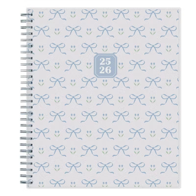 Blue Sky 8"x10" Weekly/Monthly Spiral Planner Smooth Frosted Clarice Blue Bows | Target