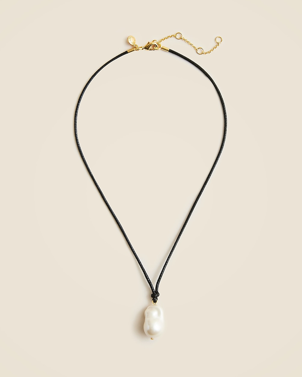 Faux-pearl and leather cord necklace | J. Crew US