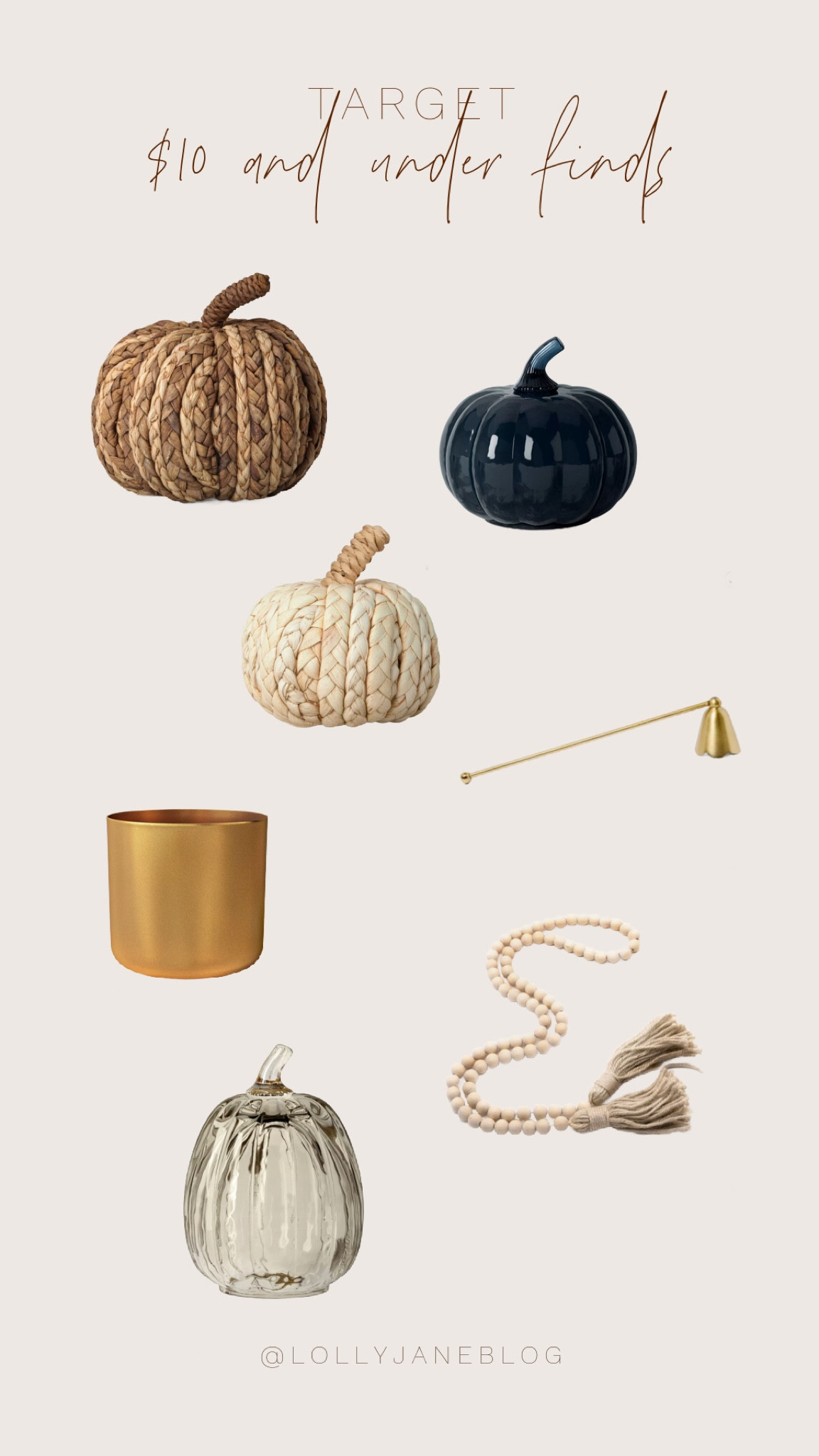 Fall in love with autumn vibes for under $10 at Target! Check out these adorable finds: 2 woven pumpkins, a chic golden plant holder, centerpiece beads to elevate any table, and a charming glass pumpkin. 🍁 Perfect touches to make your home cozy and festive this season—grab them before they're gone! #FallFinds #TargetStyle #CozySeason #HomeDecor

#LTKSeasonal #LTKHome #LTKStyleTip