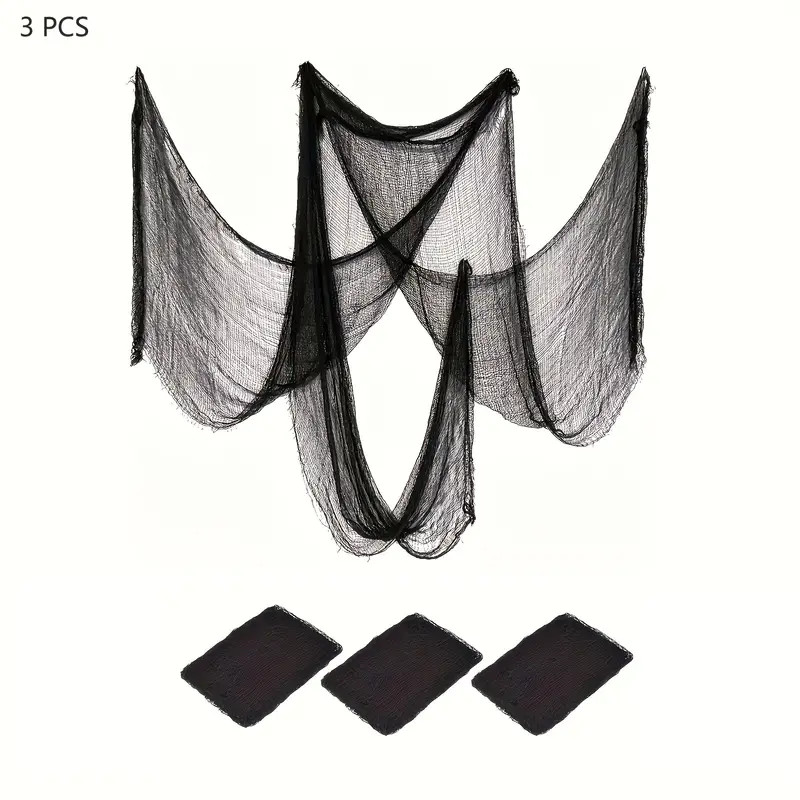 3pcs Spooky Black Creepy Cloth - 30x72" Halloween Decorations for Haunted House & Outdoor Parties... | Temu Affiliate Program