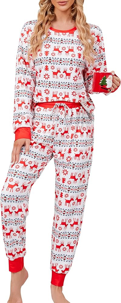 Blooming Jelly Womens Cute Pajama Sets Long Sleeve Heart Printed Lounge Set Pockets Two Piece Out... | Amazon (US)
