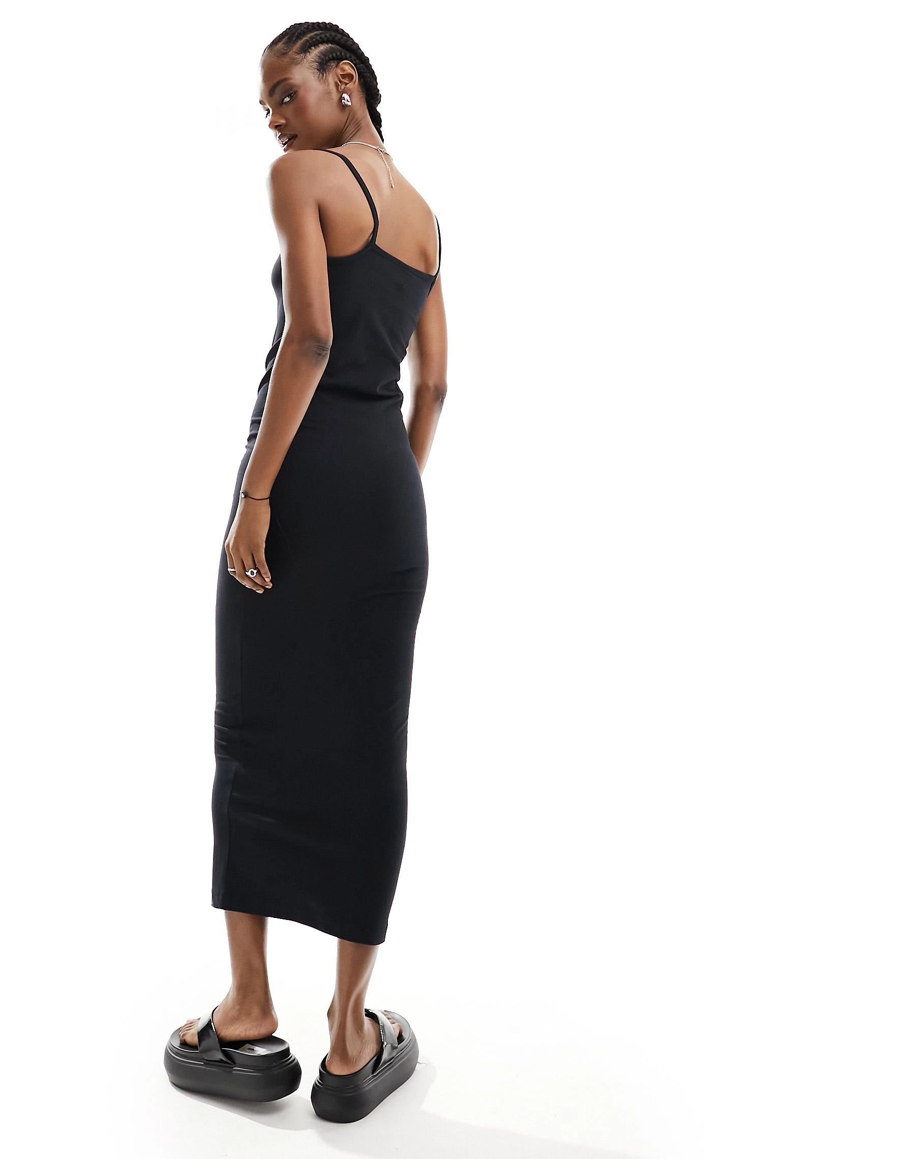 COLLUSION square neck cami maxi dress in black | ASOS (Global)