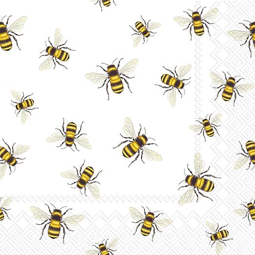 Celebrate the Home Spring 3-Ply Paper Cocktail Napkins, Save The Bees, 20-Count | Amazon (US)