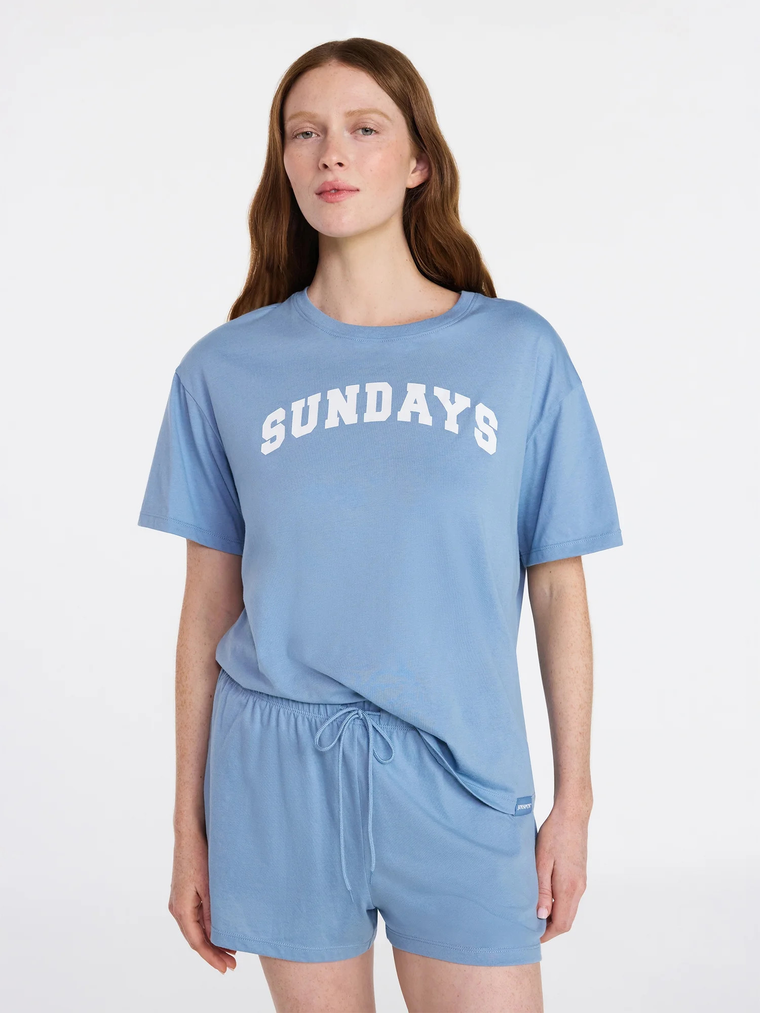 Joyspun Women's Short Sleeve Top and Shorts Pajama Set, 2-Piece, Sizes XS-3X | Walmart (US)