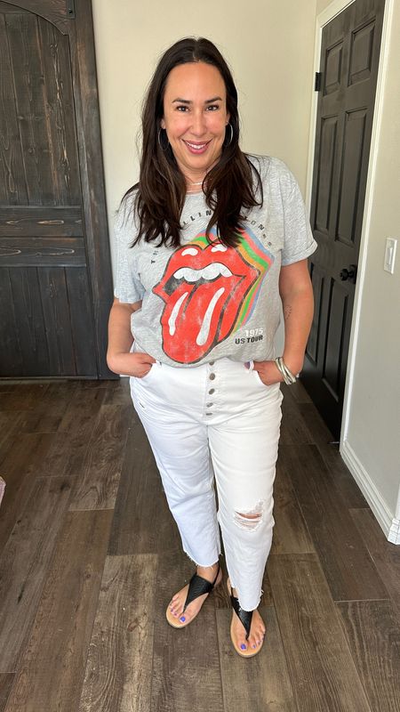 #walmartpartner These graphics tees are nice and lightweight for Summer! They've got the worn-in vintage look and I love them! I’m wearing my regular size XL in this tee and I sized up one to a 16 in these jeans #walmartfashion @walmartfashion

#LTKFindsUnder50 #LTKStyleTip #LTKSeasonal