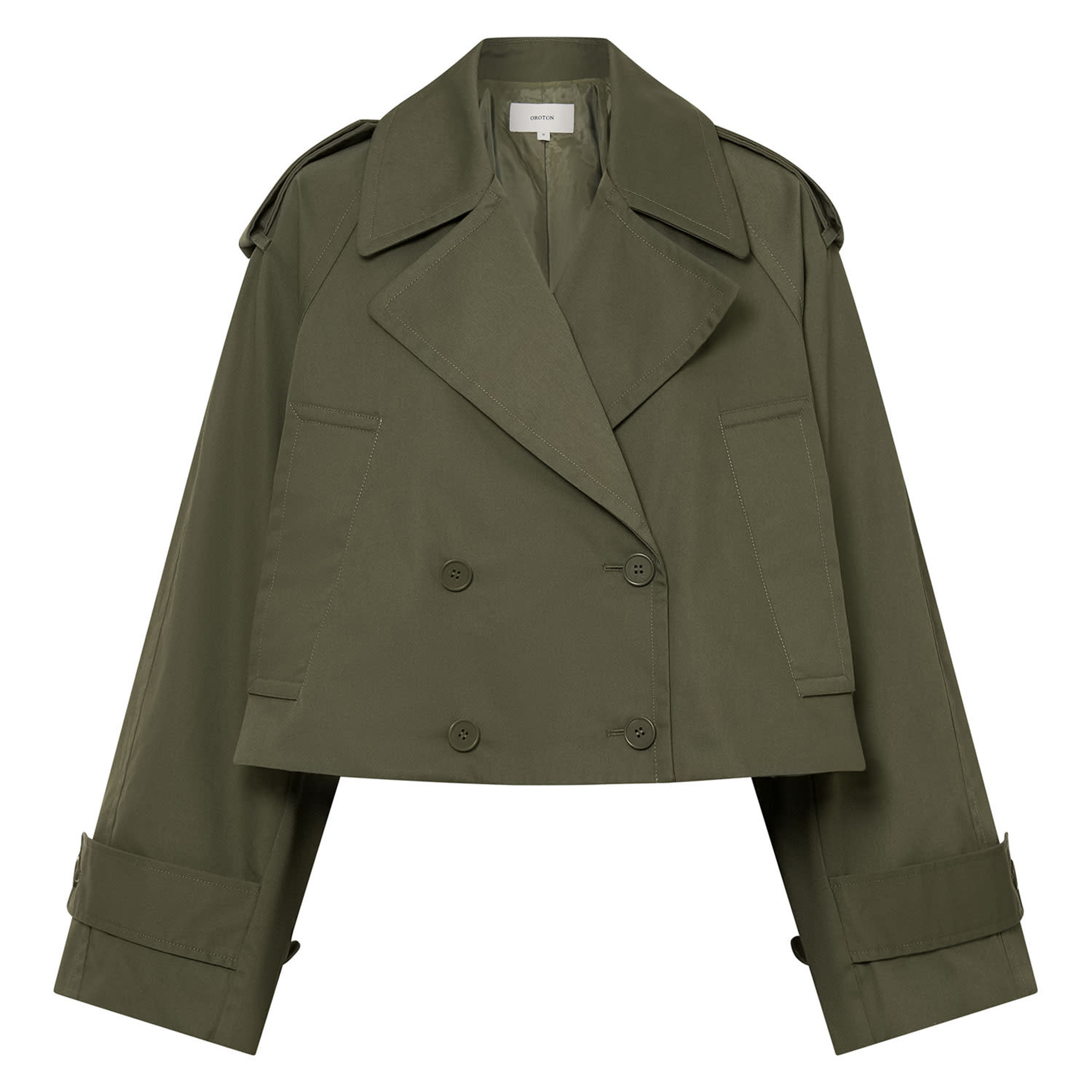 Crop Trench - Green Olive | Oroton | Oroton