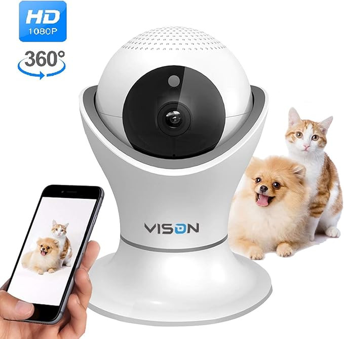 HD 1080p Pet Camera，Dog Camera 360° Pet Monitor Indoor Cat Camera with Night Vision and Two Wa... | Amazon (US)
