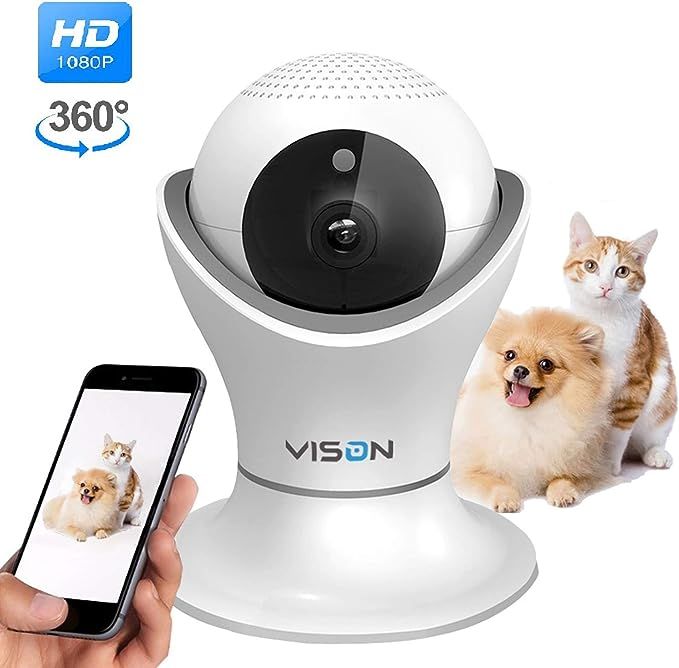 HD 1080p Pet Camera，Dog Camera 360° Pet Monitor Indoor Cat Camera with Night Vision and Two Wa... | Amazon (US)