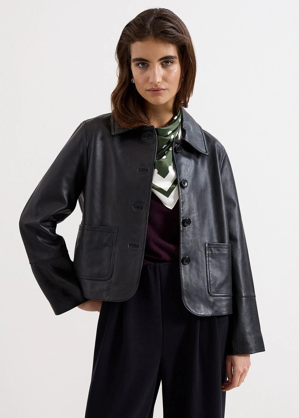 Pippa Real Leather Jacket | Phase Eight UK | | Phase Eight