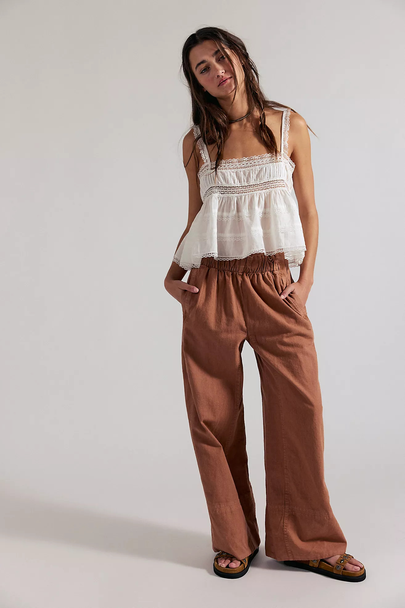 Day's End Cotton-Linen Pull-On Pants | Free People (Global - UK&FR Excluded)