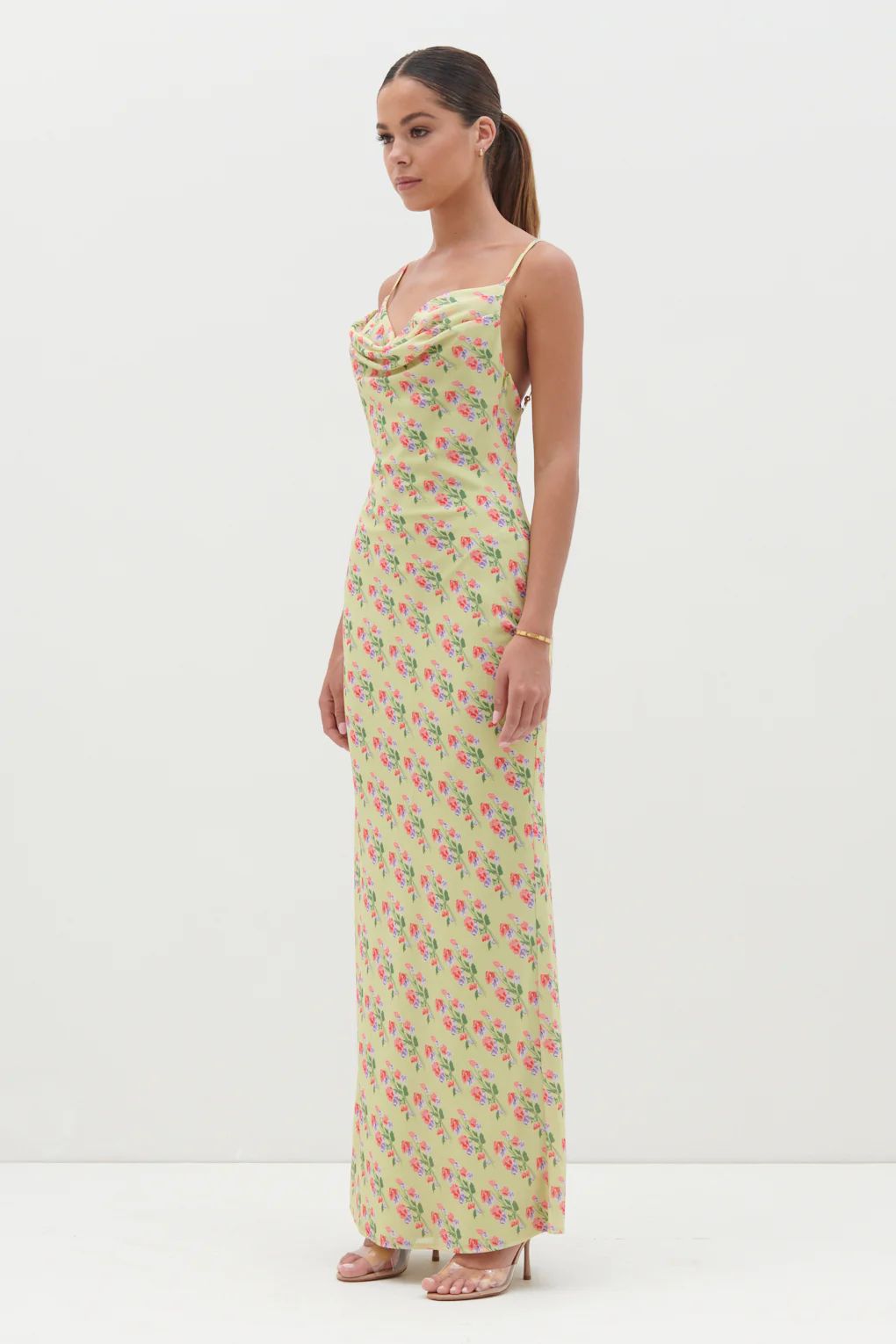 Keisha Printed Chiffon Maxi Dress - Botanic Floral | Pretty Lavish (UK)