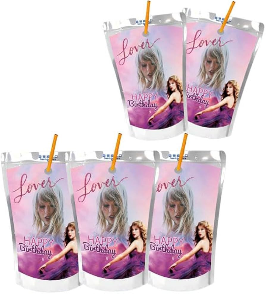 24 pcs Famous singer Birthday Party supplies,Swift Fans Juice Bag Tags for Famous singer Party De... | Amazon (US)