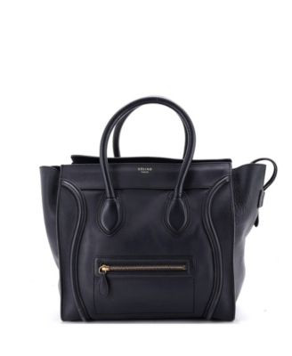 Pre-Owned Celine Mini Luggage Bag Smooth Leather - Black | Macy's