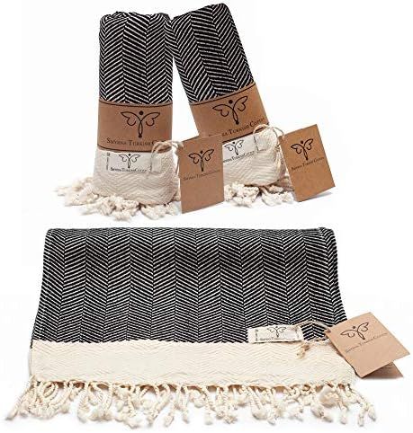 Smyrna Original Turkish Hand Towels Herringbone Series Set of 2 | 100% Cotton, 16 x 40 Inches | D... | Amazon (US)