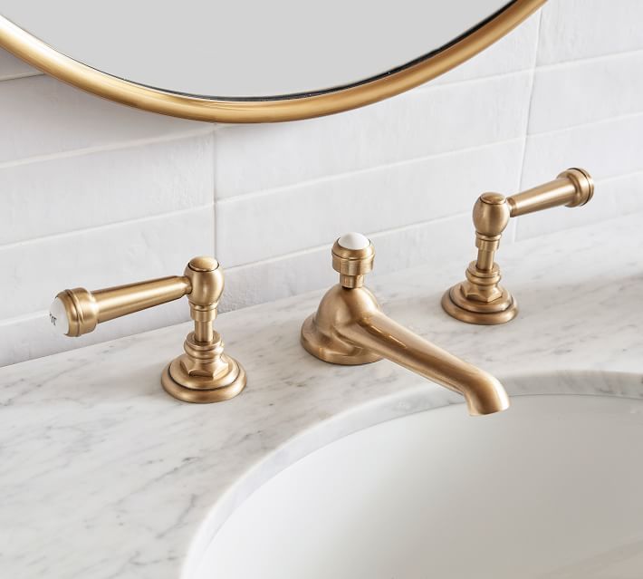 Sussex Lever Handle Widespread Bathroom Sink Faucet | Pottery Barn | Pottery Barn (US)