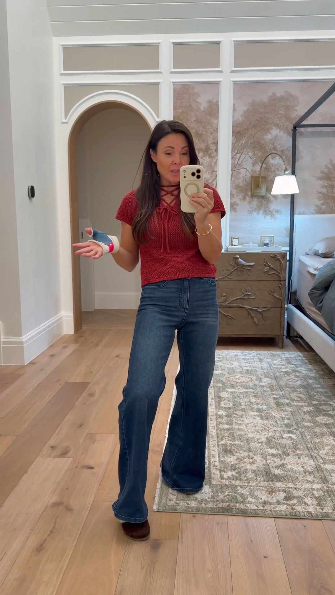 Walmart designer inspired wide leg flare jeans 
Walmart crocheted top in clearance 
Loafer slippers 


#LTKSaleAlert #LTKHome #LTKOver40