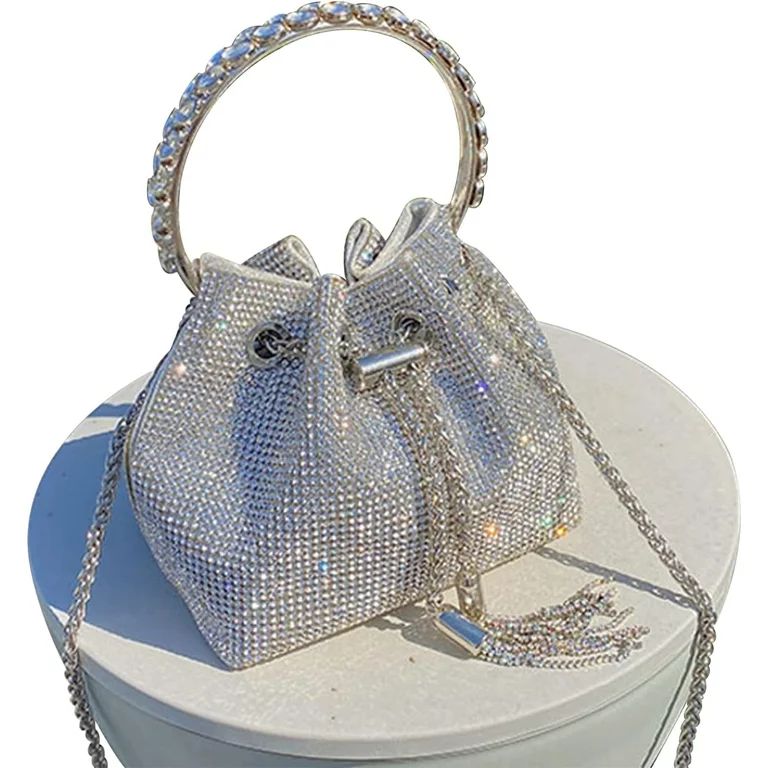 2022 Upgrade Rhinestone Evening Bag Silver Purse Sparkly Diamond Silver Clutch Purses for Women P... | Walmart (US)
