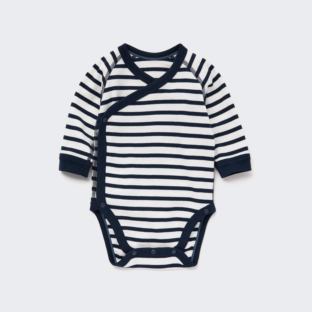 Body a Righe Maniche Lunghe Apertura Frontale (3-6 mesi) | Uniqlo IT
