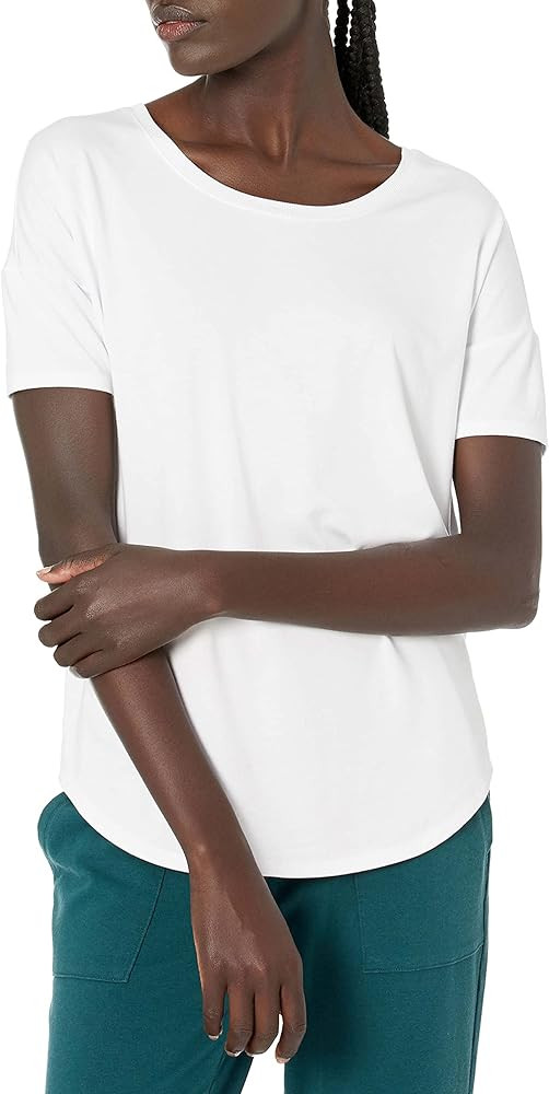 Daily Ritual Women's Jersey Relaxed-Fit Short-Sleeve Drop-Shoulder Scoopneck T-Shirt | Amazon (US)