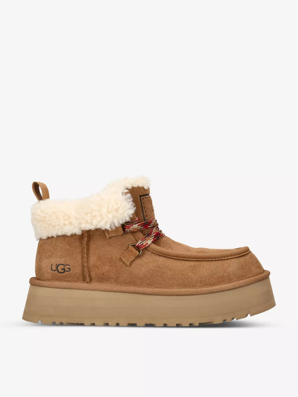 Funkarra Cabin Cuff suede platform ankle boots | Selfridges