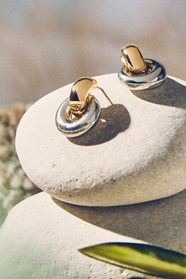 Two-Tone Mini Drop Earrings | Anthropologie (US)