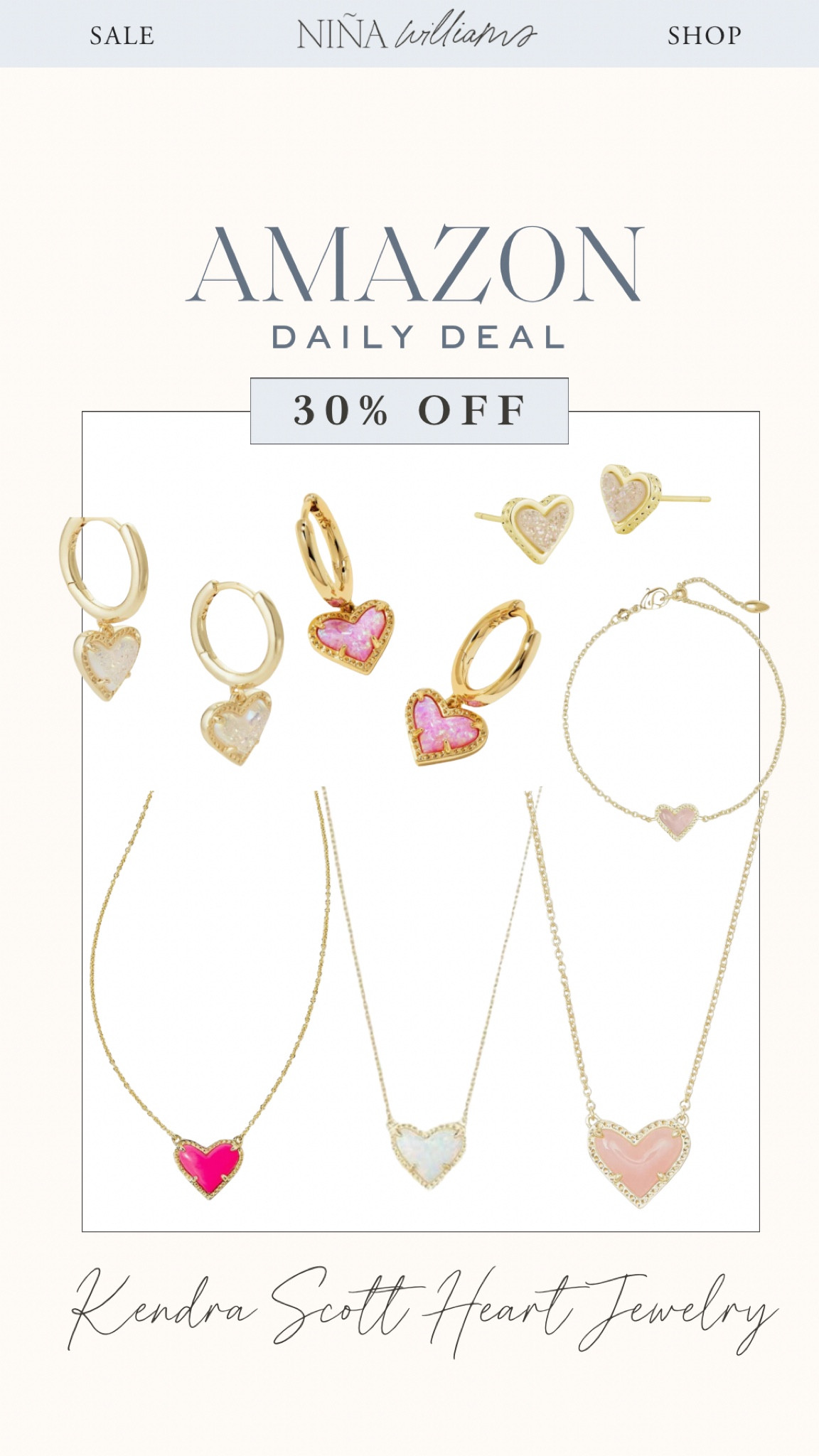 Kendra Scott up to 30% off heart jewelry on Amazon! Perfect for Valentine’s Day! 
Amazon finds - Amazon deals - 

#LTKKids #LTKSaleAlert #LTKFindsUnder100