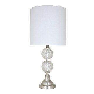 Silver Orchid Armstrong 22-inch Cameo Rose Glass Table Lamp (Clear) | Bed Bath & Beyond