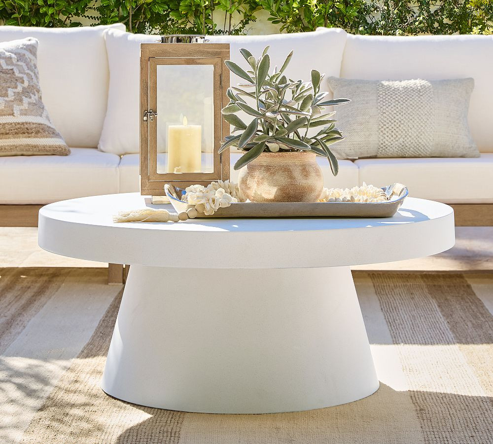 Pomona Concrete Round Outdoor Coffee Table (36") | Pottery Barn (US)