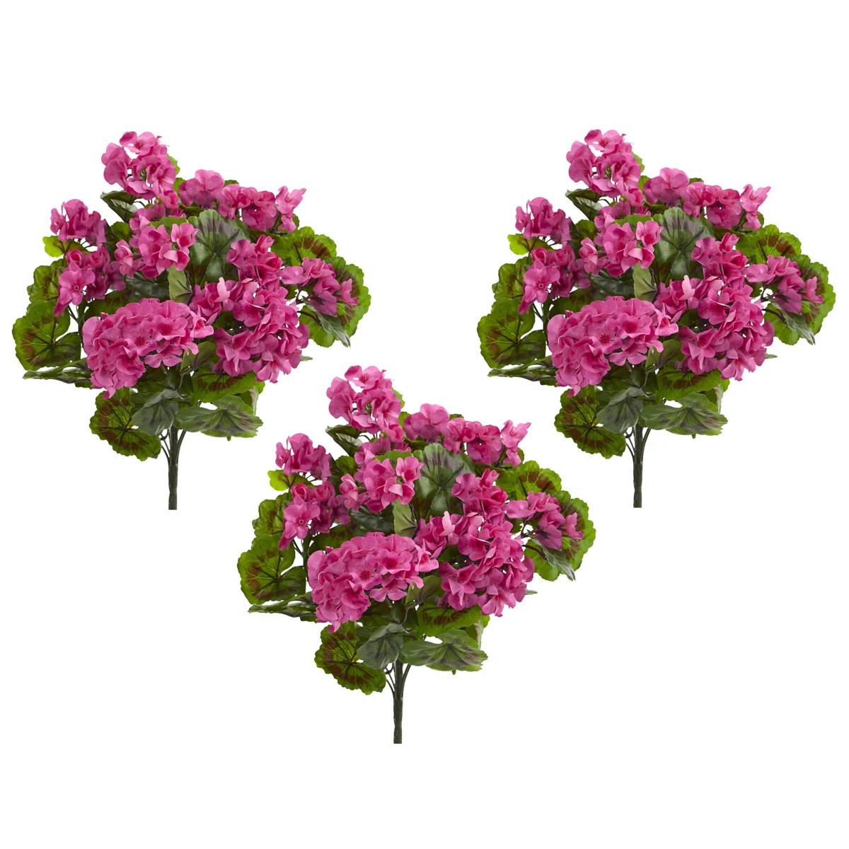 Geranium Artificial Bush, UV Resistant (Indoor/Outdoor) (Set of 3)ByAlcott Hill\u00ae4.5Rated 4.5... | Wayfair North America