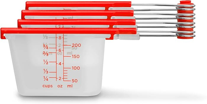 Dreamfarm Levups Self-Levelling Measuring Cup Set, Metric & Imperial Measurements up to 1 Cup - P... | Amazon (US)