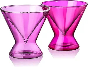Barbie x Dragon Glassware Martini Glasses, Pink and Magenta, 7-Ounce, Set of 2 | Amazon (US)