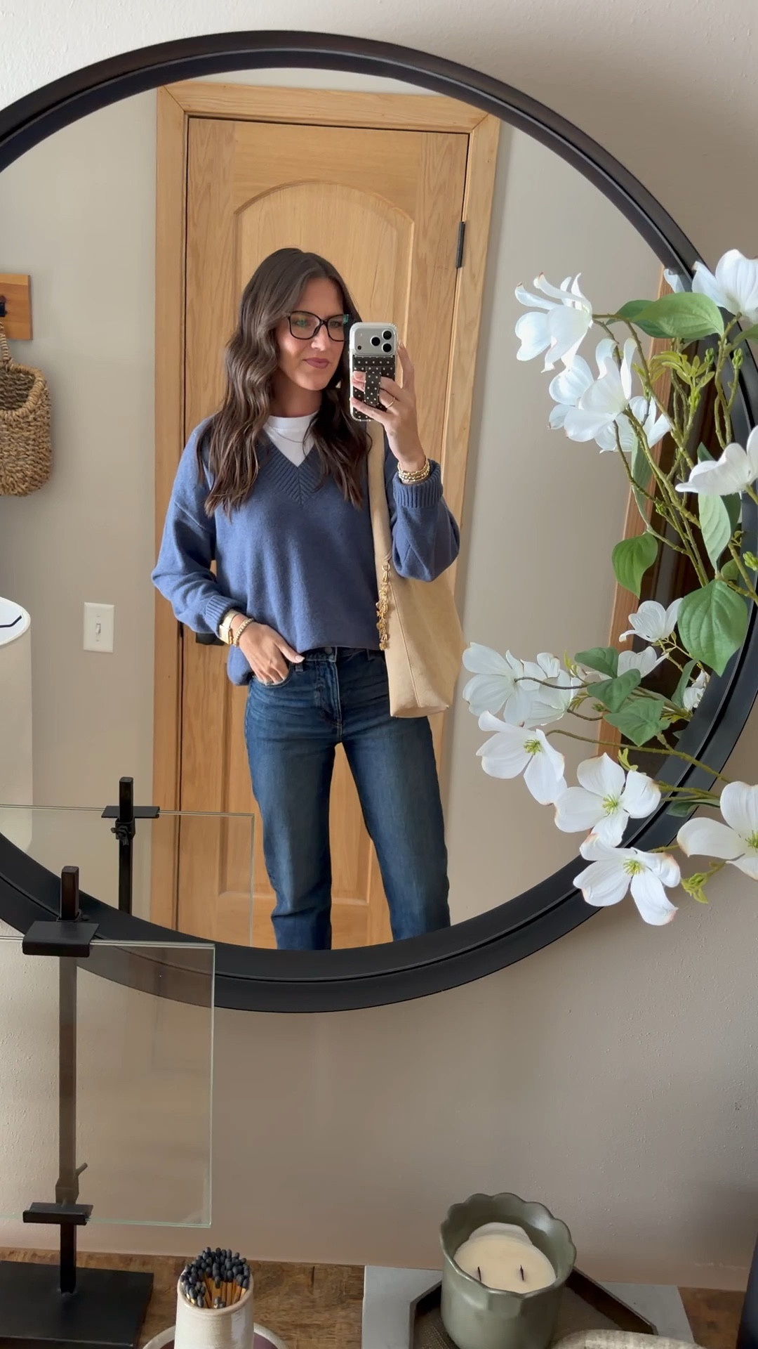 Today’s church outfit is all from our Spring Capsule

Sweater - small
Tee - small
Jeans - size 26 regular 