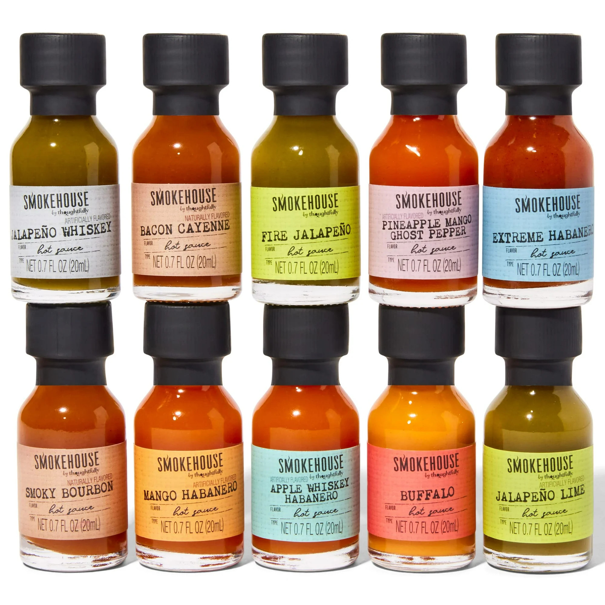 Smokehouse by Thoughtfully, Hot Sauce Gift Set, Variety of Natural Flavors, Set of 10 | Walmart (US)