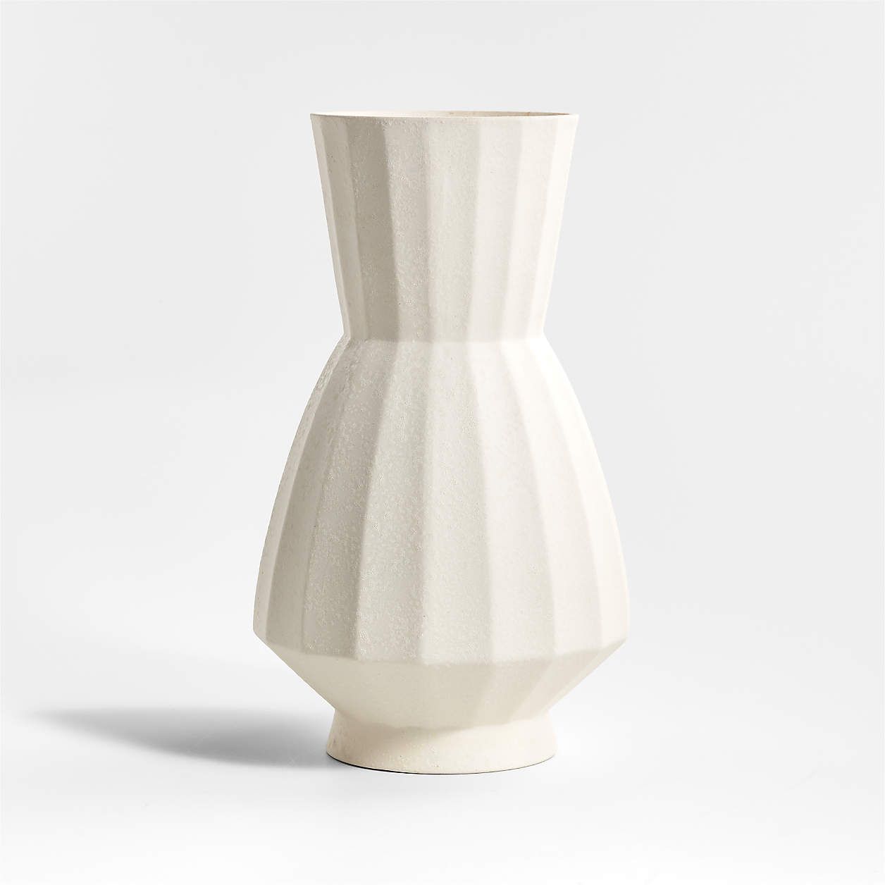 Warrick Ribbed White Vase 13" + Reviews | Crate & Barrel | Crate & Barrel