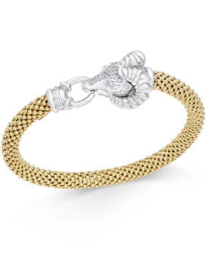 Diamond Pave Ram Bangle Bracelet (1/5 ct. t.w.) in 14k Gold-Plated Sterling Silver | Macys (US)