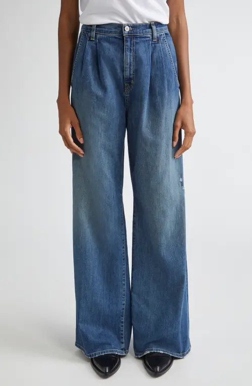 Nili Lotan Flora High Waist Trouser Jeans in Classic Wash at Nordstrom, Size 29 | Nordstrom