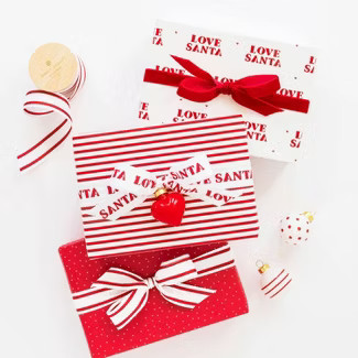 30 sq ft White Tiny Scatter Dot on Red Gift Wrap - Sugar Paper™ + Target | Target