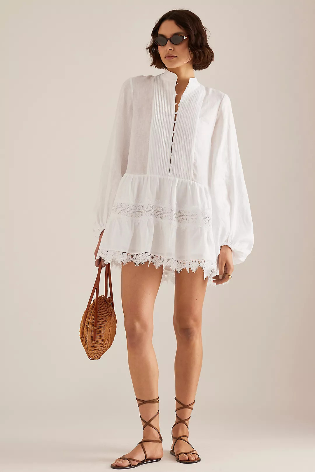 Bardot Antonia Lace-Trim Mini Dress | Anthropologie (UK)