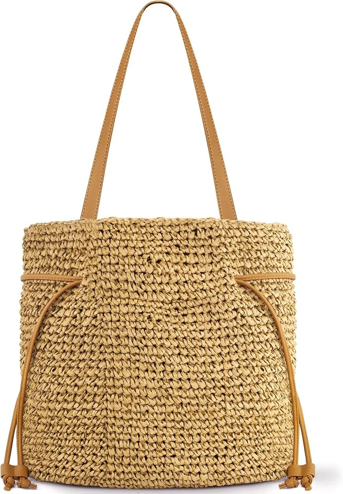 Hand Woven Straw Purses for Women 2025, Adjustable Large Beach Bag Summer Beach Tote Shoulder Bag... | Amazon (US)