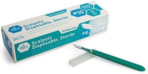 Medpride Disposable Scalpel Blades| #10 Sharp, Tempered Stainless-Steel Blades | Pack of 10 Steri... | Amazon (US)