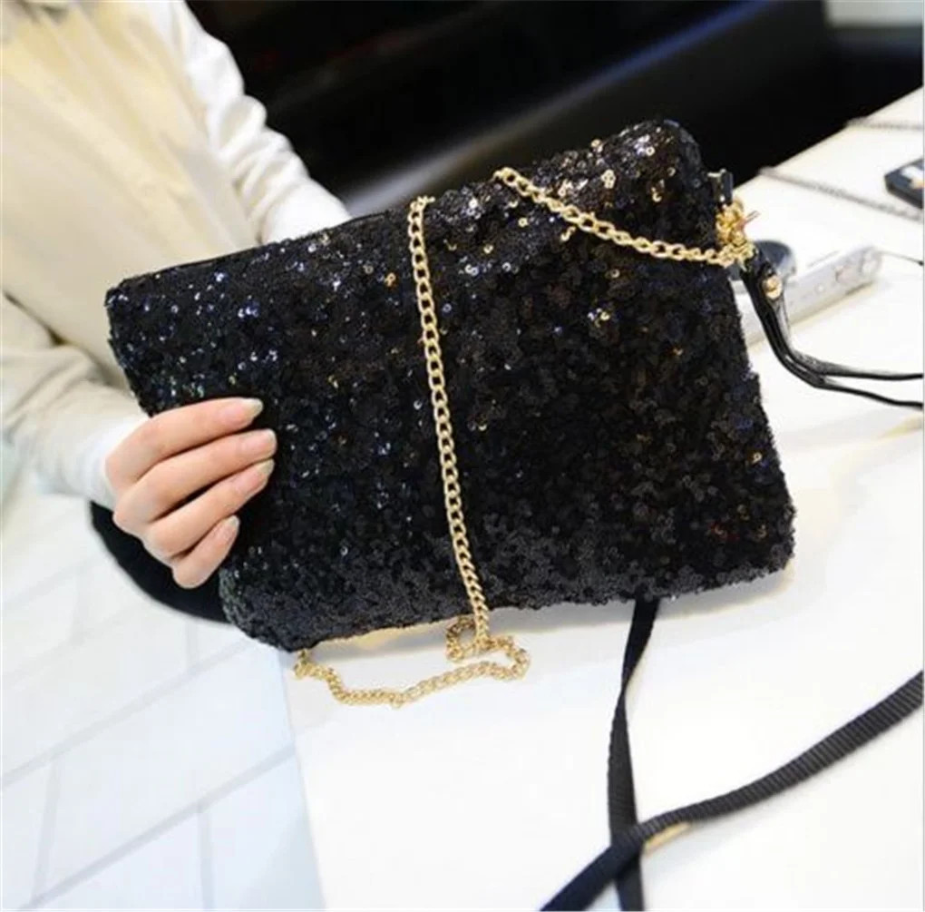 Women Sequins Evening Clutches Chain Strap Shining Handbag Shoulder bag Cross Bag for Women Girls... | Walmart (US)