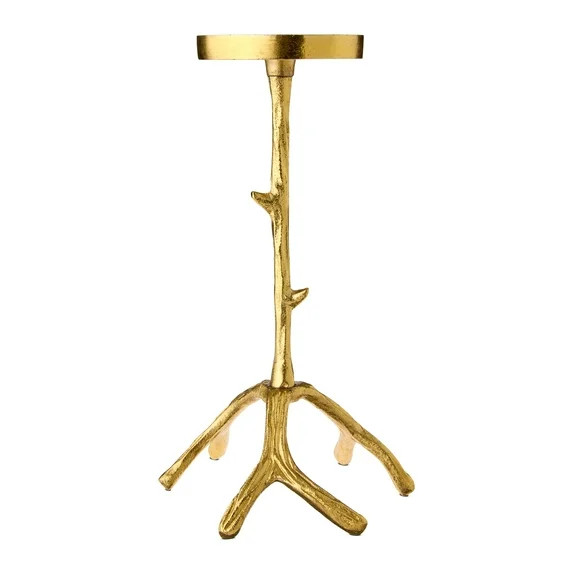 Large Rustic Gold Metal Antler Christmas Pillar Candle Holder, 10", by Holiday Time | Walmart (US)