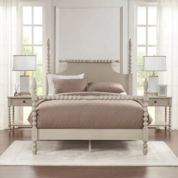 Madison Park Signature Beckett Bed - Antique Cream - Queen | Bed Bath & Beyond