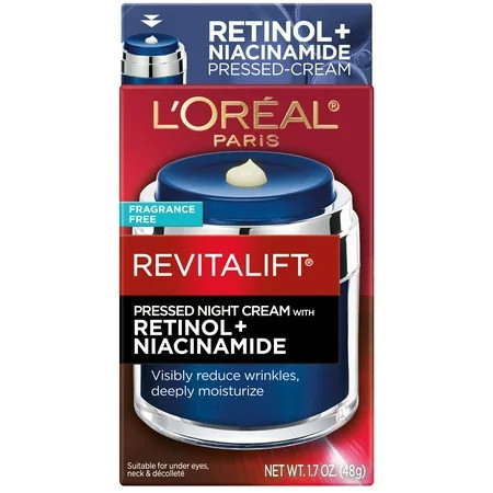 L'Oreal Paris Revitalift Pressed Night Cream with Retinol, Niacinamide, 1.7 oz, Anti-Aging Cream | Walmart (US)